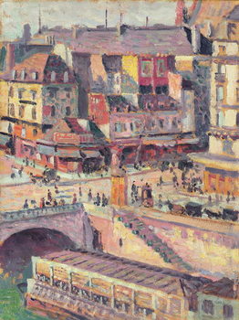 Obraz na plátně The Pont Saint-Michel and the Quai des Orfevres, Paris