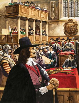 Obraz na plátně The trial of King Charles the First in Westminster Hall