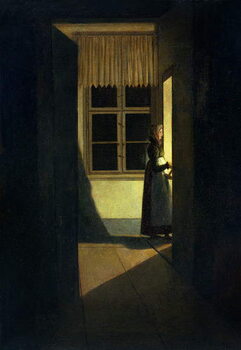 Obraz na plátně The Woman with the Candlestick, 1825