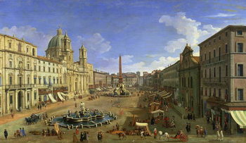 Obraz na plátně View of the Piazza Navona, Rome