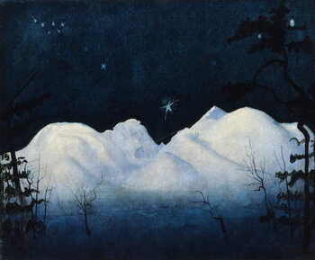 Obraz na plátně Winter nights in the mountains, 1900