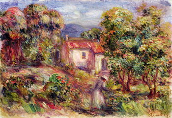 Obraz na plátně Woman picking Flowers in the Garden of Les Colettes at Cagnes