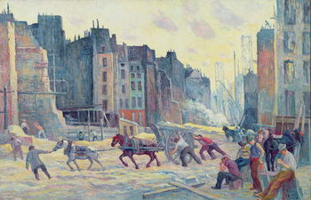 Obraz na plátně Work in the Rue Reaumur, 1906-08