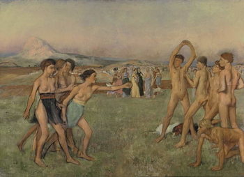 Obraz na plátně Young Spartans Exercising, c.1860