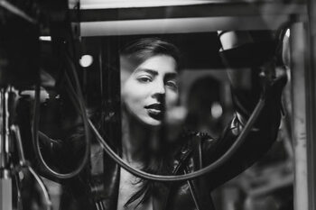 Obraz na plátně A beautiful feminine woman in black