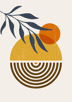 Obraz na plátně Abstract  Sun print boho minimalist