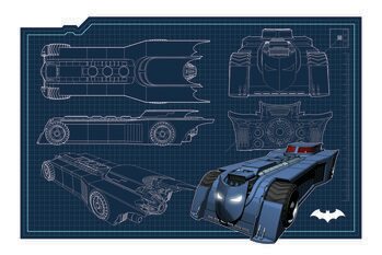 Obraz na plátně Batmobil - Blueprint