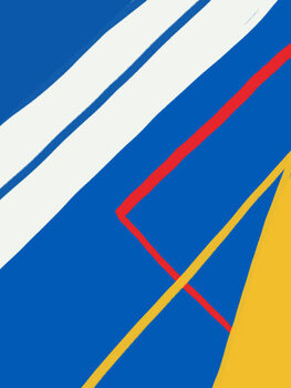 Obraz na plátně Blue Poster art with empty and