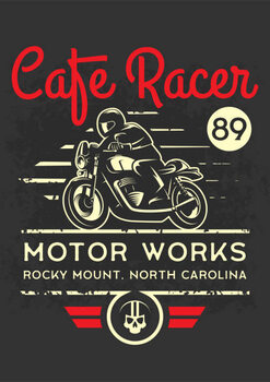 Obraz na plátně Classic cafe racer motorcycle poster.