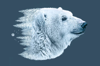 Obraz na plátně Double Exposure of Portrait of White