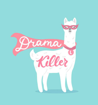 Obraz na plátně Drama killer cute llama design card