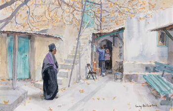 Obraz na plátně Ethiopians on The Church Of The Holy Sepulchre, Jerusalem, 2019