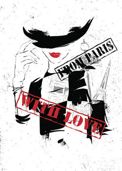 Obraz na plátně Fashion girl in sketch-style.