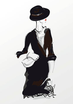 Obraz na plátně Fashion girl in sketch-style