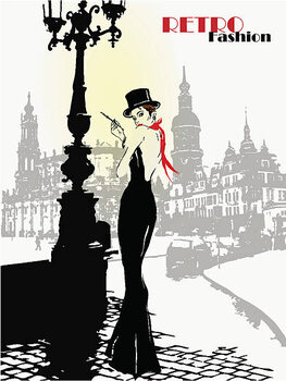 Obraz na plátně Fashion girl in sketch-style.