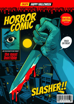 Obraz na plátně happy halloween horror comic 63