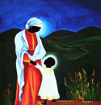 Obraz na plátně Madonna and child - First steps, 2008