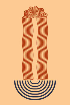 Obraz na plátně Mid century modern print. vector caroon