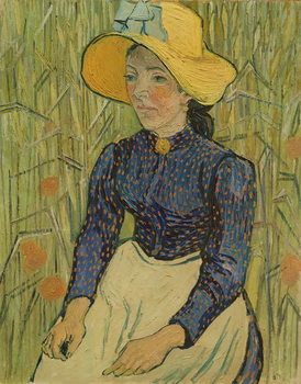 Obraz na plátně Peasant Girl in Straw Hat, 1890