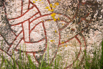 Obraz na plátně Runic letters on a stone