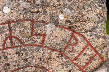 Obraz na plátně Runic letters on a stone