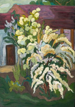Obraz na plátně Shrubbery in Bloom  oil on board