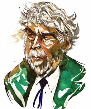 Obraz na plátně Sir Harrison Birtwistle - colour caricature