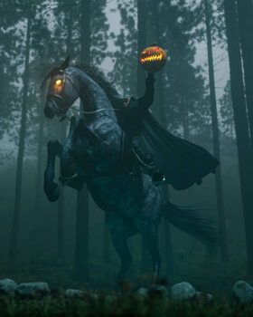 Obraz na plátně Sleepy Hollow Headless Horseman