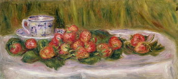 Obraz na plátně Still Life of Strawberries and a Tea-cup, c.1905