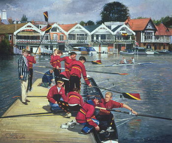 Obraz na plátně Towards the Boathouses, Henley, 1997