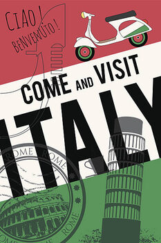Obraz na plátně vector italy travel invitation poster