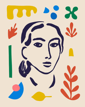Obraz na plátně Vector woman art poster. Matisse inspired