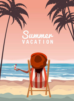 Obraz na plátně Woman in red hat lying on