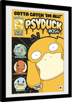Zarámovaný plagát Pokemon - Psyduck Comic