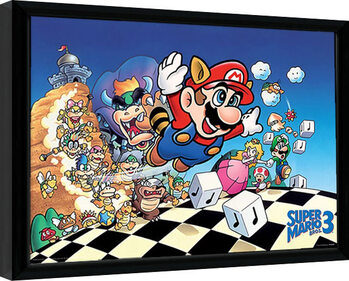 Zarámovaný plagát Super Mario Bros. 3 - Art