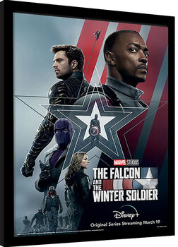 Zarámovaný plagát The Falcon and the Winter Soldier - Stars and Stripes
