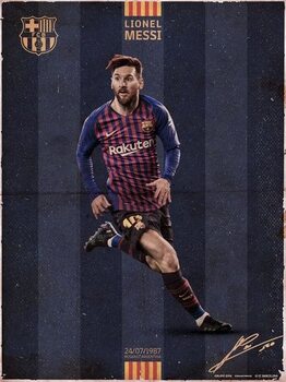 Obrazová reprodukce FC Barcelona - Messi Vintage