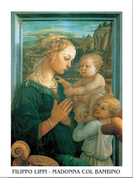 Obrazová reprodukce Filippo Lippi - Panna s dítětem a dvěma anděly