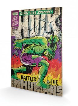 Obraz na drewnie Hulk - Battles Humans