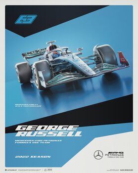 Umelecká tlač Mercedes-AMG Petronas F1 Team - George Russell - 2022