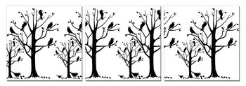 Obraz  Modern design - black trees