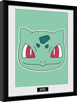 Pokemon - Bulbasaur Face Zarámovaný plagát