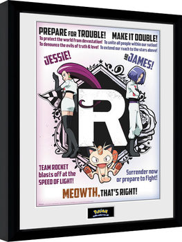 Pokemon - Team Rocket Zarámovaný plagát