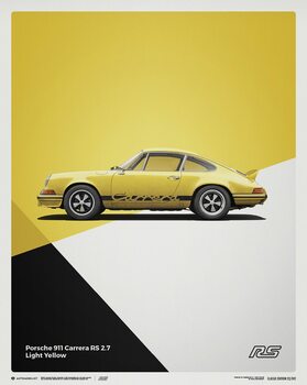 Umelecká tlač Porsche 911 RS - 1973 - Yellow