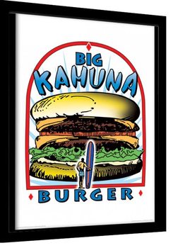 PULP FICTION - big kahuna burger oprawiony plakat