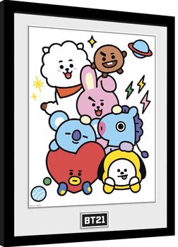 Oprawiony plakat BT21 - Characters Stack
