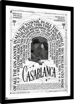 Oprawiony plakat Casablanca - Warner 100th