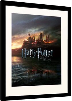 Oprawiony plakat Harry Potter - Burning Hogwarts