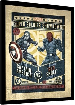 Oprawiony plakat Marvel Comics - Captain America vs Red Skull