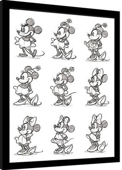 Oprawiony plakat Minnie Mouse - Sketched - Multi